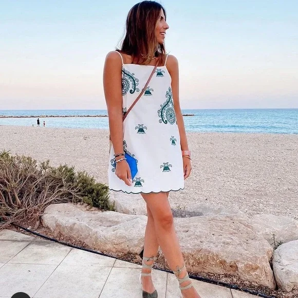 ZARA EMBROIDERED MINI DRESS SIZE SMALL - Picture 8 of 16